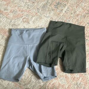 LULULEMON WUNDER TRAIN 6 in BIKER SHORT GREEN ONLY